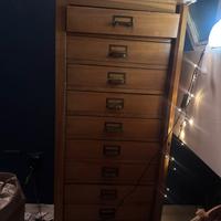 Cassettiera archivio vintage in legno