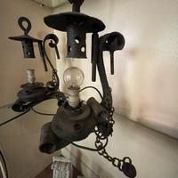 Coppia lampade in ferro battuto