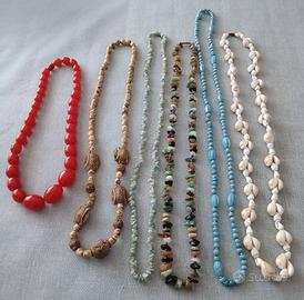 6 collane vintage vari materiali 