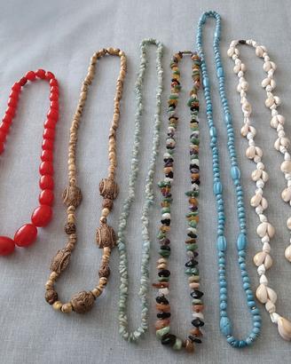 6 collane vintage vari materiali 