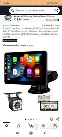Schermo per auto Car play wireless 7 pollici
