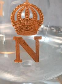 “4 bicchieri cognac cristallo Saint-Louis bordo or