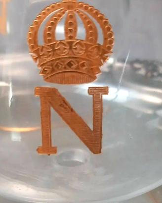 “4 bicchieri cognac cristallo Saint-Louis bordo or