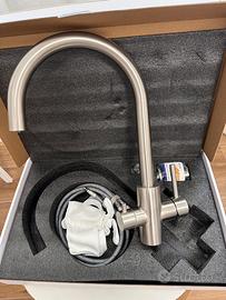 Rubinetto cucina 3 vie per depuratore-acciaio inox