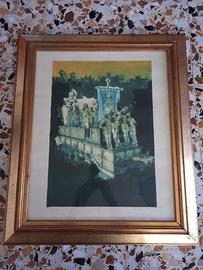 Quadro stampa Paolo Fresu cornice legno