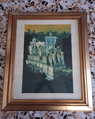 Quadro stampa Paolo Fresu cornice legno