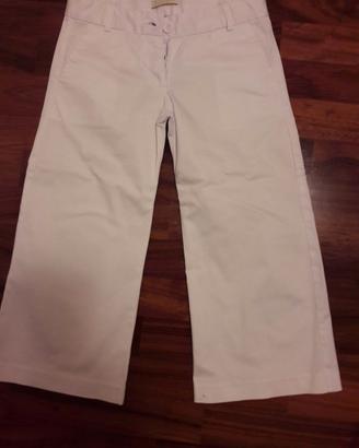 Pantaloni bianchi cotone a palazzo by ELSY