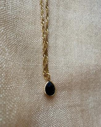 collana dorata tormalina nera portafortuna