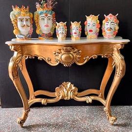 consolle INGRESSO in foglia oro