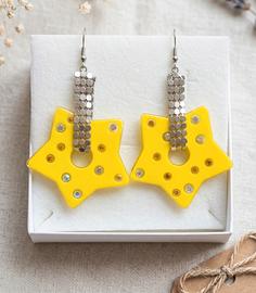 Orecchini pendenti Stella Gialla Stile Y2K/PopArt