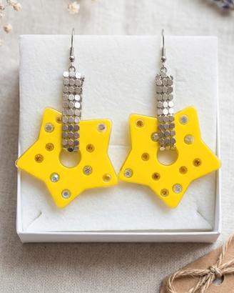 Orecchini pendenti Stella Gialla Stile Y2K/PopArt