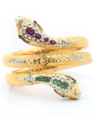 Bracciale serpente con diamanti,rubini e smeraldi