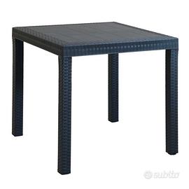 Tavolo da Esterno Quadrato Similrattan Antracite