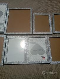 porta foto in glitter argento 