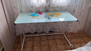 scrivania vetro 120 cm