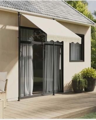 vidaXL Tenda da Sole Retrattile Crema  