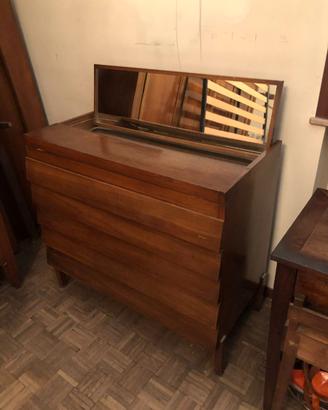 cassettiera ribalta in noce arch. Bordone anni 50