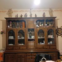 Parete attrezzata d’epoca primi ’900 in legno 