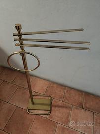 porta asciugamani in ottone dorato