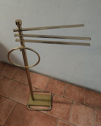 porta asciugamani in ottone dorato