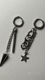 Orecchini gothic punk con pietra