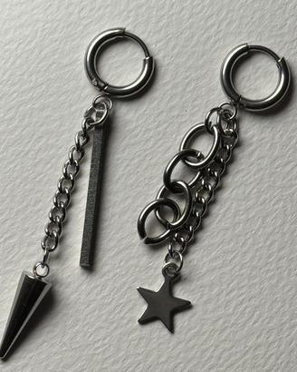 Orecchini gothic punk con pietra