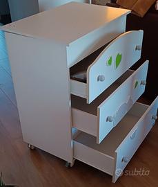 Cassettiera fasciatoio con vaschetta Erbesi