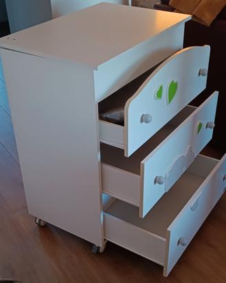 Cassettiera fasciatoio con vaschetta Erbesi