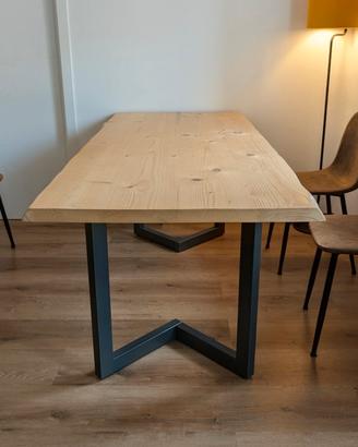 tavolo in legno massello di abete 200x90 cm