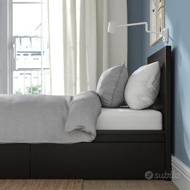 Letto contenitore IKEA Malm nero piazza singola