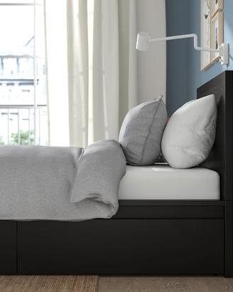 Letto contenitore IKEA Malm nero piazza singola