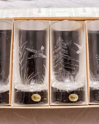 Moser bicchieri incisi in cristallo di Boemia