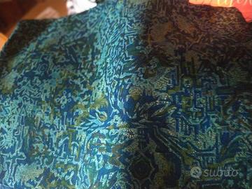 Taglio di seta thailandese - bluette e verde