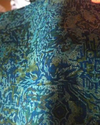 Taglio di seta thailandese - bluette e verde