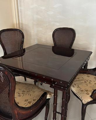 Tavolo da gioco con cassetti e posacenere