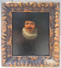 Dipinto Antico olio su Tavola del 1800,Ritratto