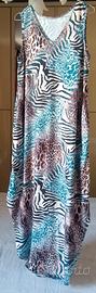 VESTITO DONNA LUNGO 135, 2 TASCHE ,2  SPACCHI 