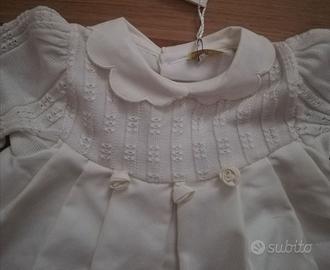 Vestitino in cotone con rose mezza manica