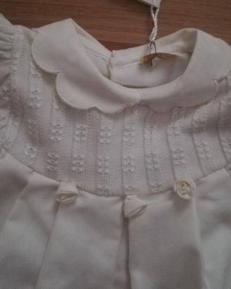 Vestitino in cotone con rose mezza manica