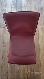 4 Sedie in ecopelle bordeaux