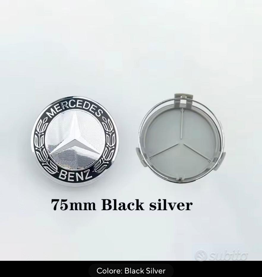 Kit 4 Copri Mozzo Coprimozzi Tappo Mercedes 75mm Cerchi In Lega Classe - Foto 5