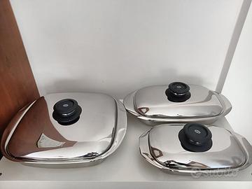 3 teglie AMC con coperchio