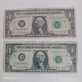 n.2 banconote dollaro antiche collezionismo