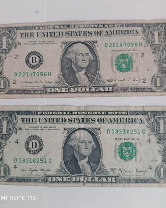 n.2 banconote dollaro antiche collezionismo