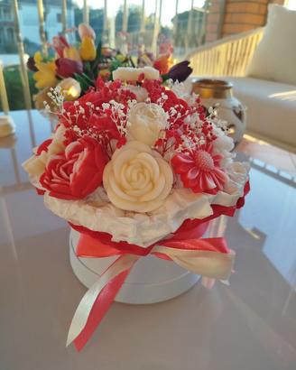 Bouquet fiori cera oliva 100% naturale hand made