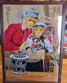 Quadro specchio pubblicitario fabbri da collezione