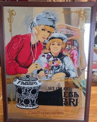 Quadro specchio pubblicitario fabbri da collezione