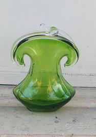 vecchio vaso di Murano a forma di borsellino