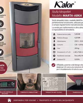 Termostufa a pellet Kalor MARTA-ABKA 18 kW