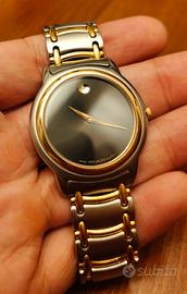 Orologio Movado Museum GP acciaio e oro vintage